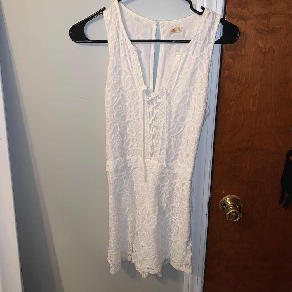Hollister white lace romper size XS